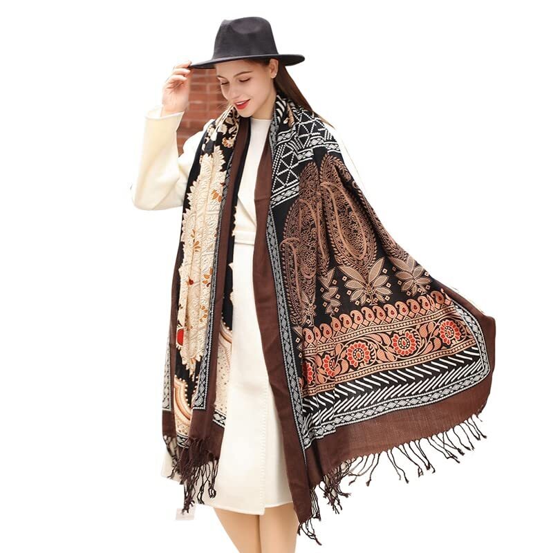 9996 100% Merino Wool Pashmina Shawl Cashmere Wrap For Women Lightweight